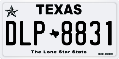 TX license plate DLP8831