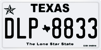 TX license plate DLP8833