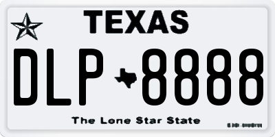 TX license plate DLP8888