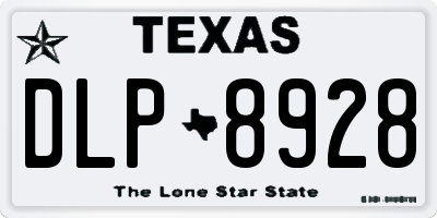 TX license plate DLP8928