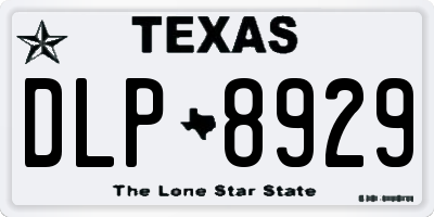 TX license plate DLP8929