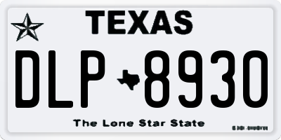 TX license plate DLP8930