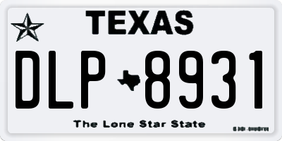TX license plate DLP8931