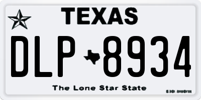 TX license plate DLP8934
