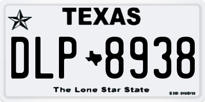 TX license plate DLP8938
