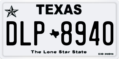 TX license plate DLP8940