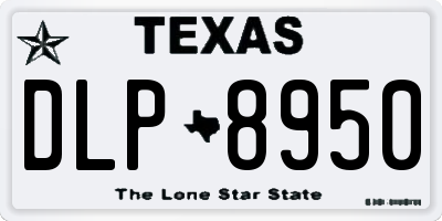 TX license plate DLP8950