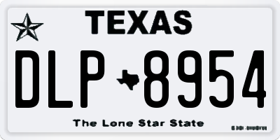 TX license plate DLP8954