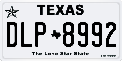 TX license plate DLP8992