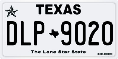 TX license plate DLP9020