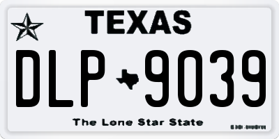 TX license plate DLP9039
