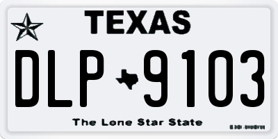 TX license plate DLP9103