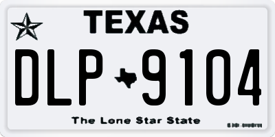 TX license plate DLP9104