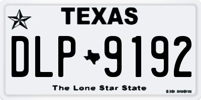 TX license plate DLP9192