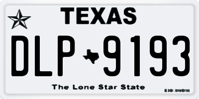TX license plate DLP9193
