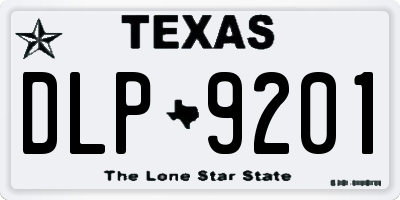 TX license plate DLP9201