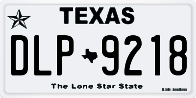 TX license plate DLP9218