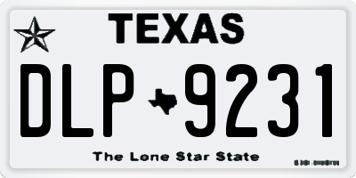 TX license plate DLP9231