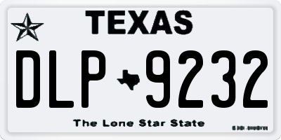 TX license plate DLP9232
