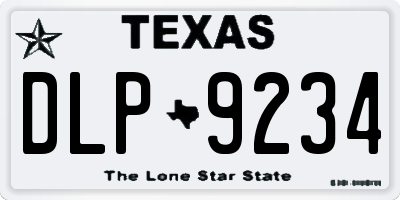 TX license plate DLP9234