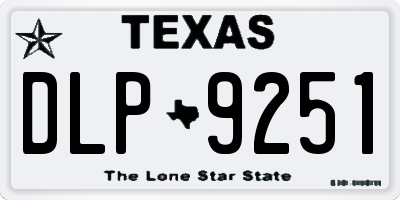 TX license plate DLP9251