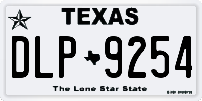 TX license plate DLP9254