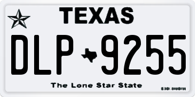 TX license plate DLP9255