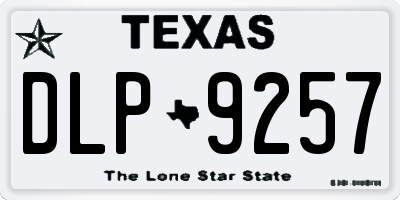 TX license plate DLP9257