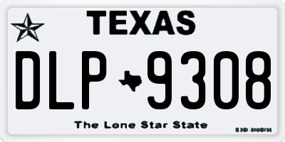 TX license plate DLP9308