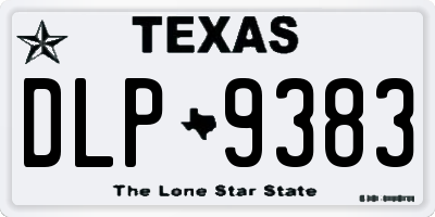TX license plate DLP9383