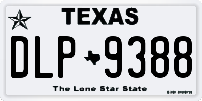 TX license plate DLP9388