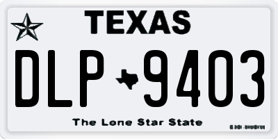 TX license plate DLP9403