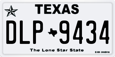 TX license plate DLP9434