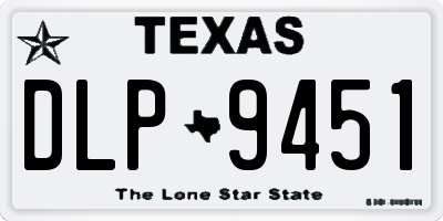 TX license plate DLP9451