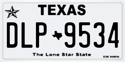 TX license plate DLP9534