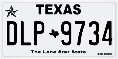 TX license plate DLP9734