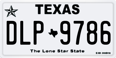 TX license plate DLP9786
