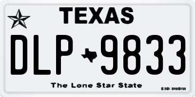 TX license plate DLP9833