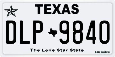 TX license plate DLP9840