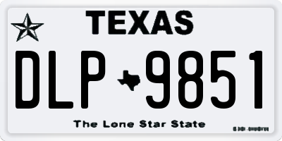 TX license plate DLP9851