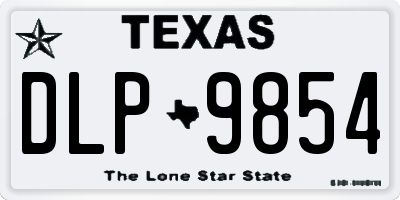 TX license plate DLP9854