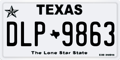 TX license plate DLP9863