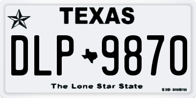 TX license plate DLP9870