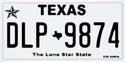 TX license plate DLP9874