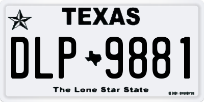TX license plate DLP9881