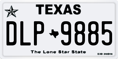 TX license plate DLP9885
