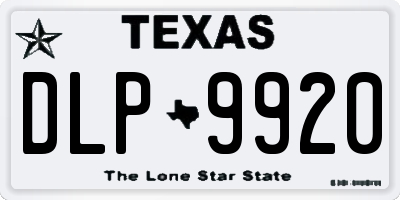 TX license plate DLP9920