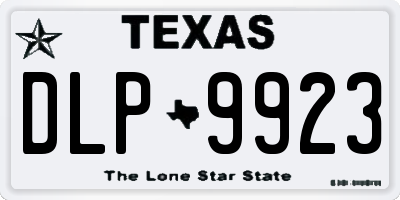 TX license plate DLP9923