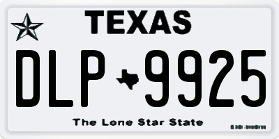 TX license plate DLP9925