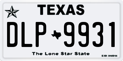 TX license plate DLP9931